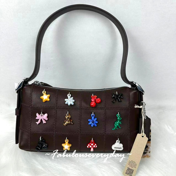 Coach Alter/Ego Small Slouchy Shoulder Bag In Checkerboard Upcrafted Leather NWT - Picture 1 of 12